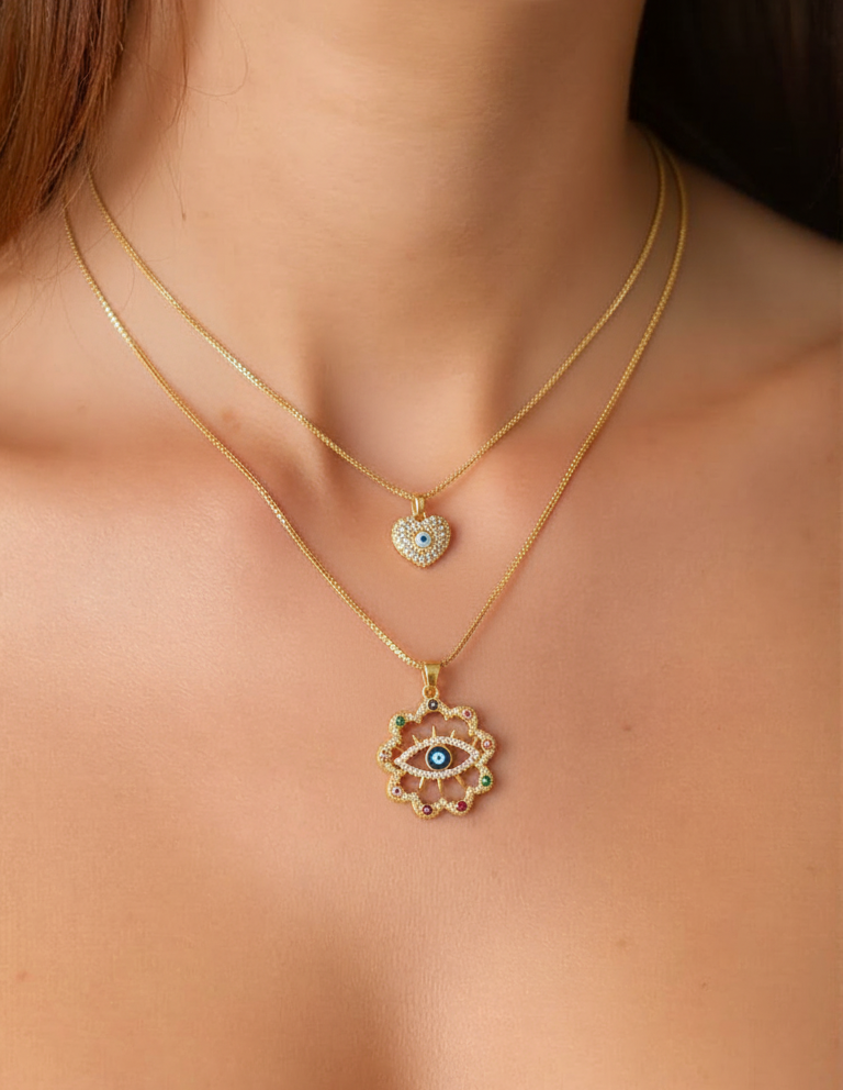 Evil Eye Necklace Set