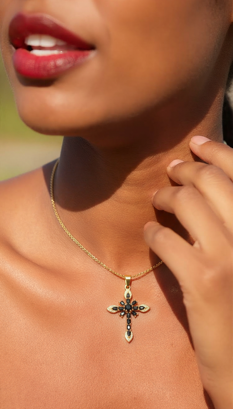 Midnight Cross Necklace