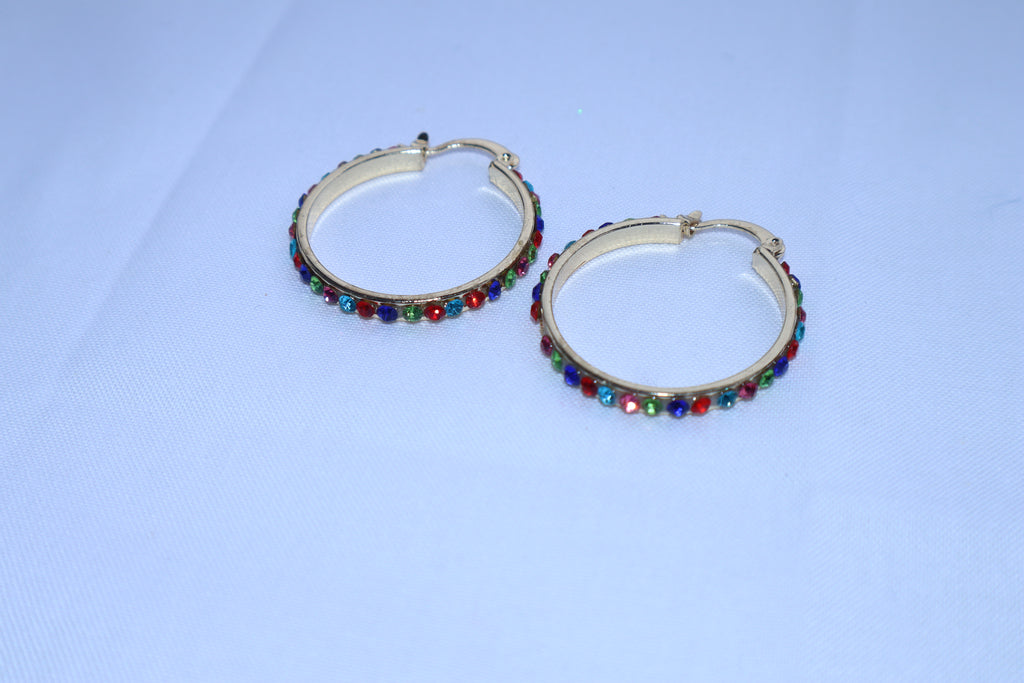 Iris Crystal Hoops