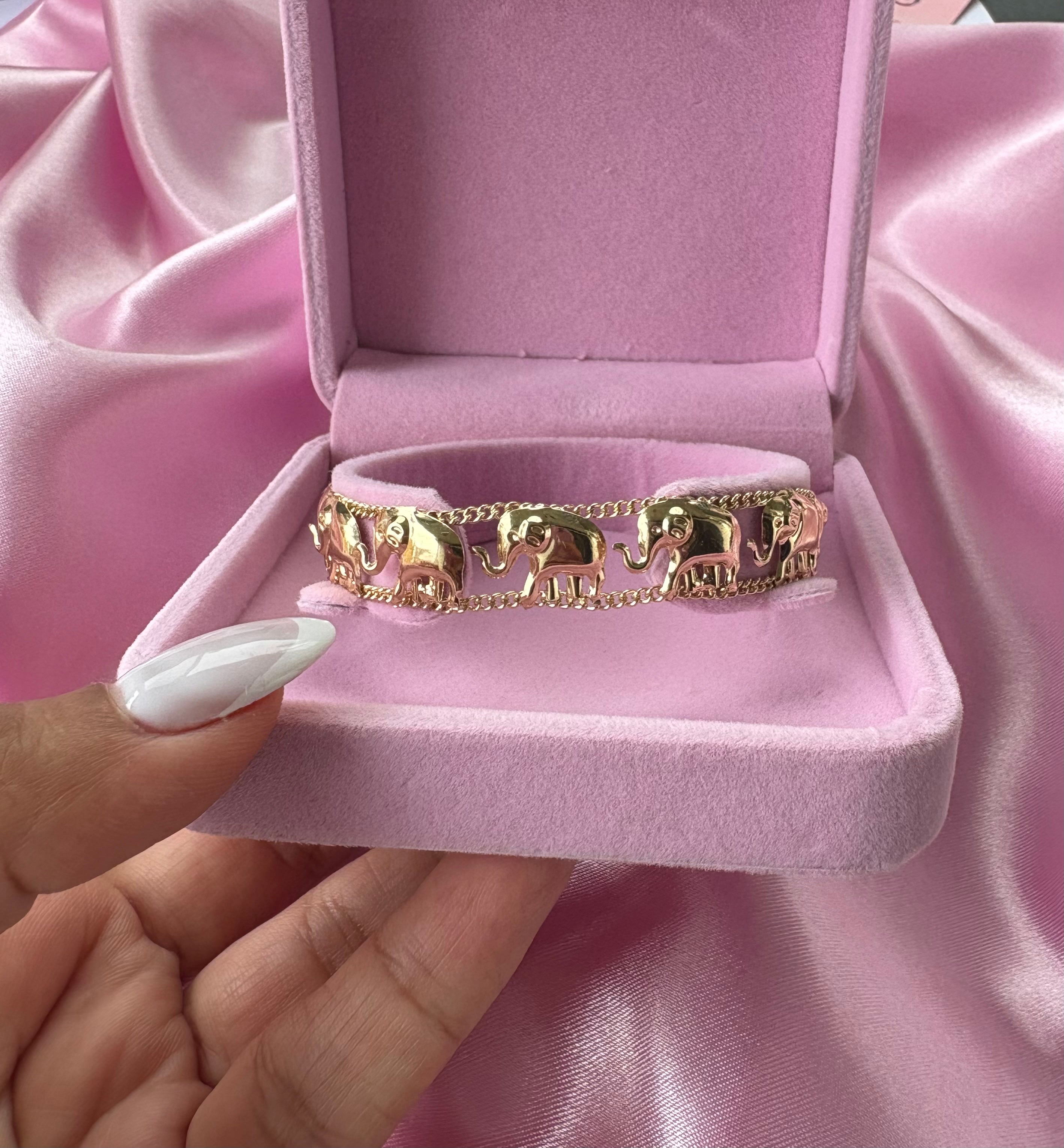 Golden Elephant Charm Bracelet