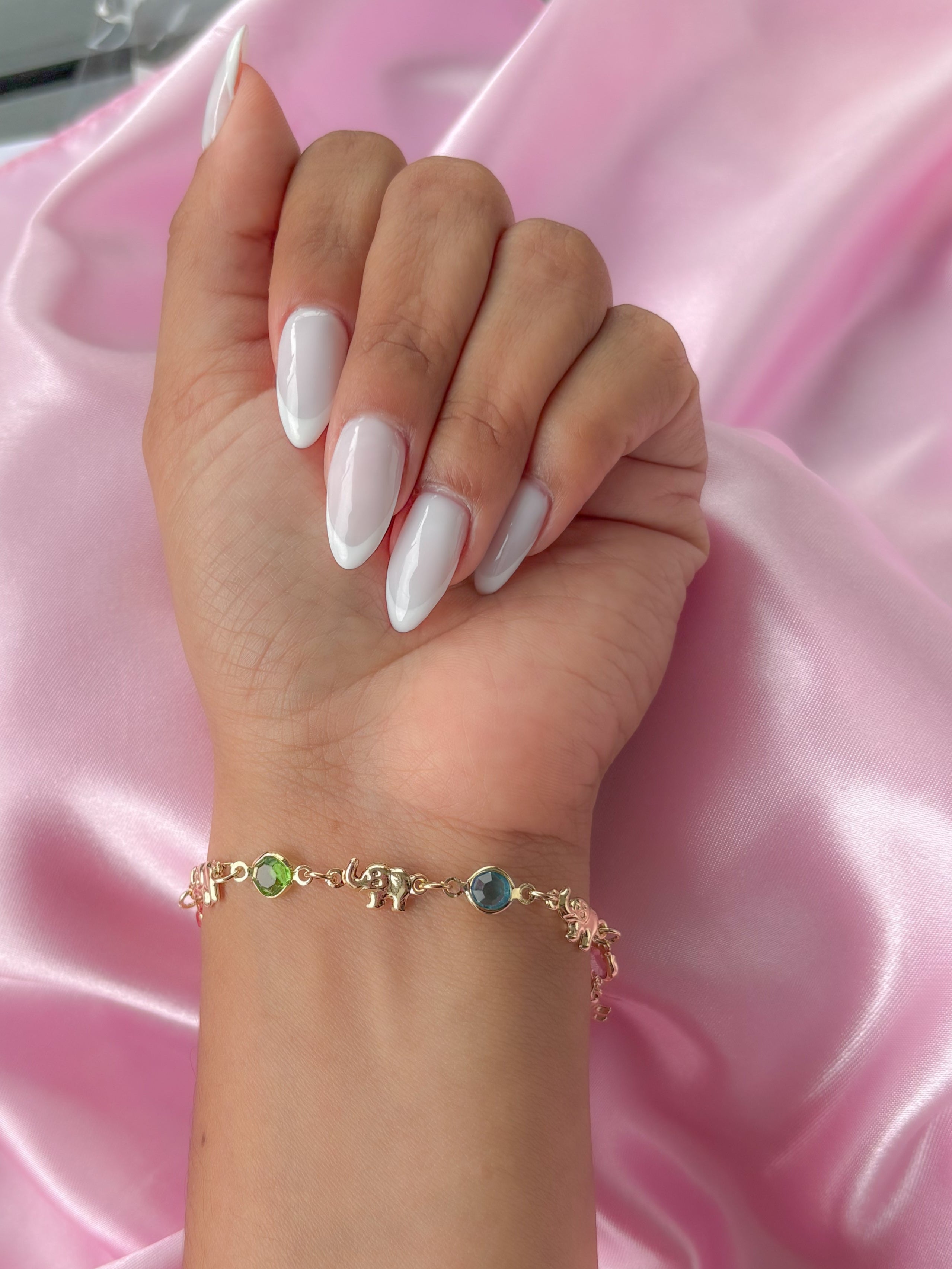 Elephant Gem Link Bracelet