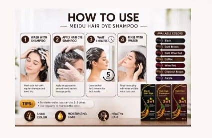 MEIDU Hair Dye Shampoo 3-in-1 Color Shampoo