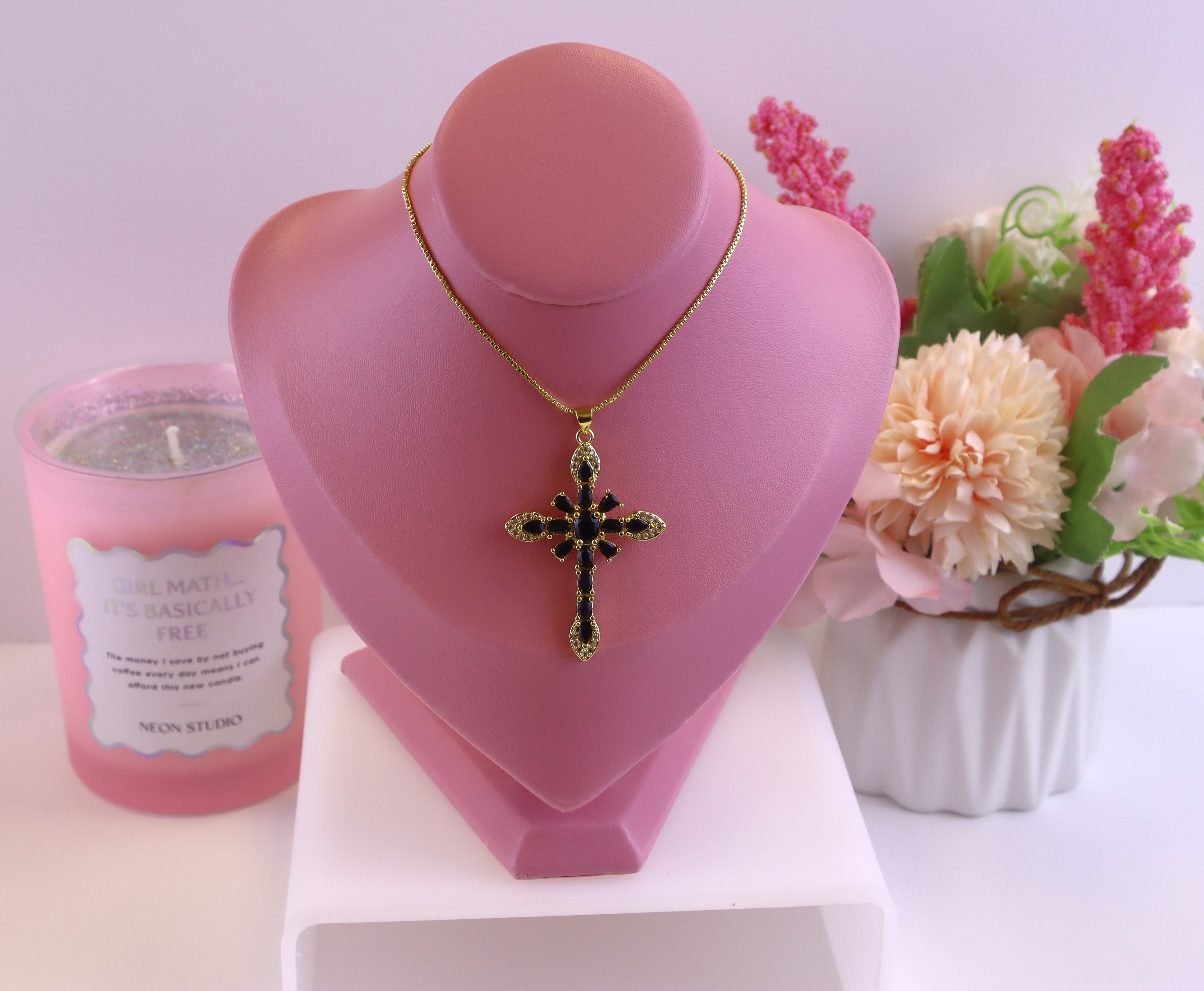 Midnight Cross Necklace