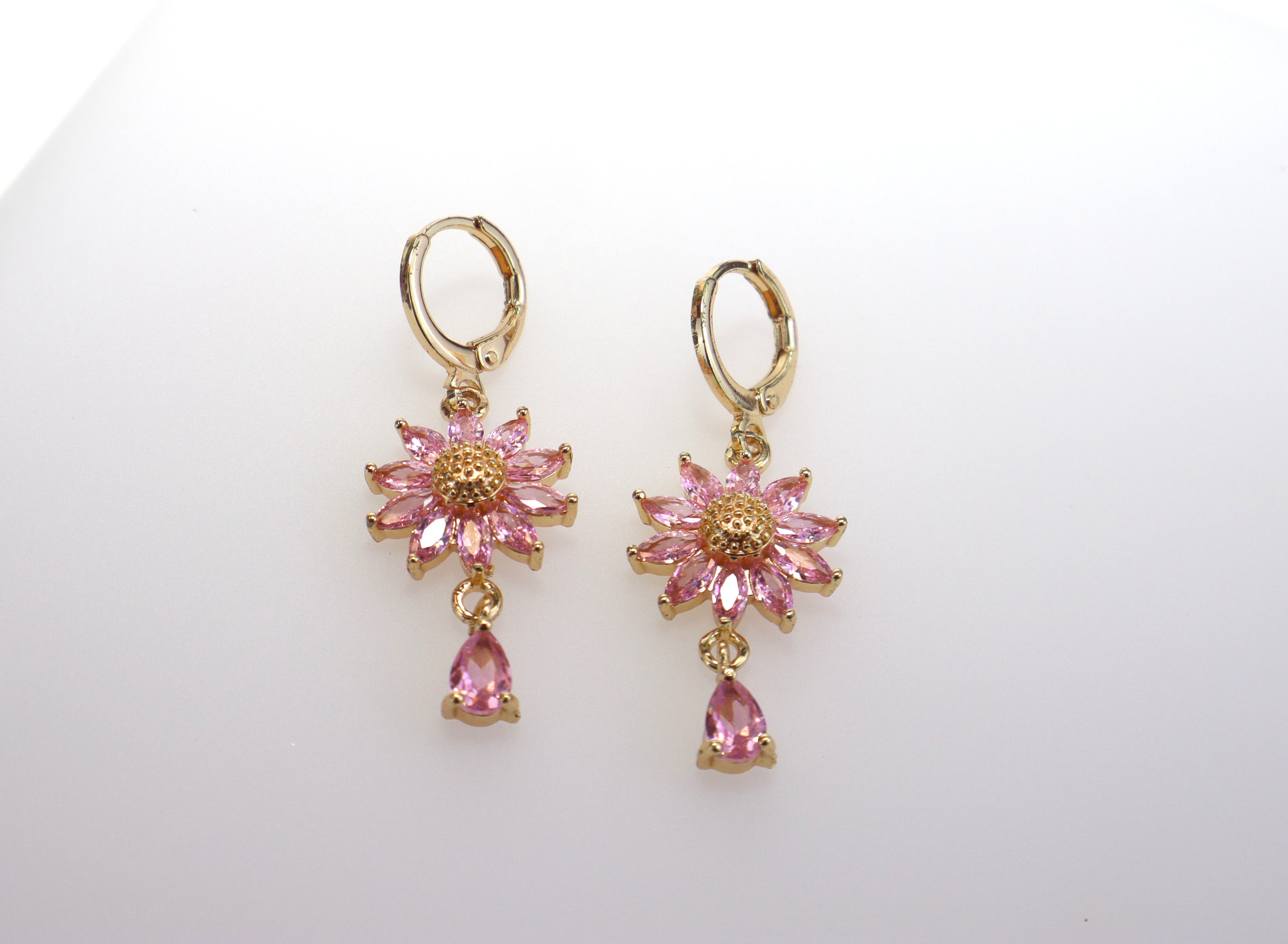 Pink Sunflower Earring
